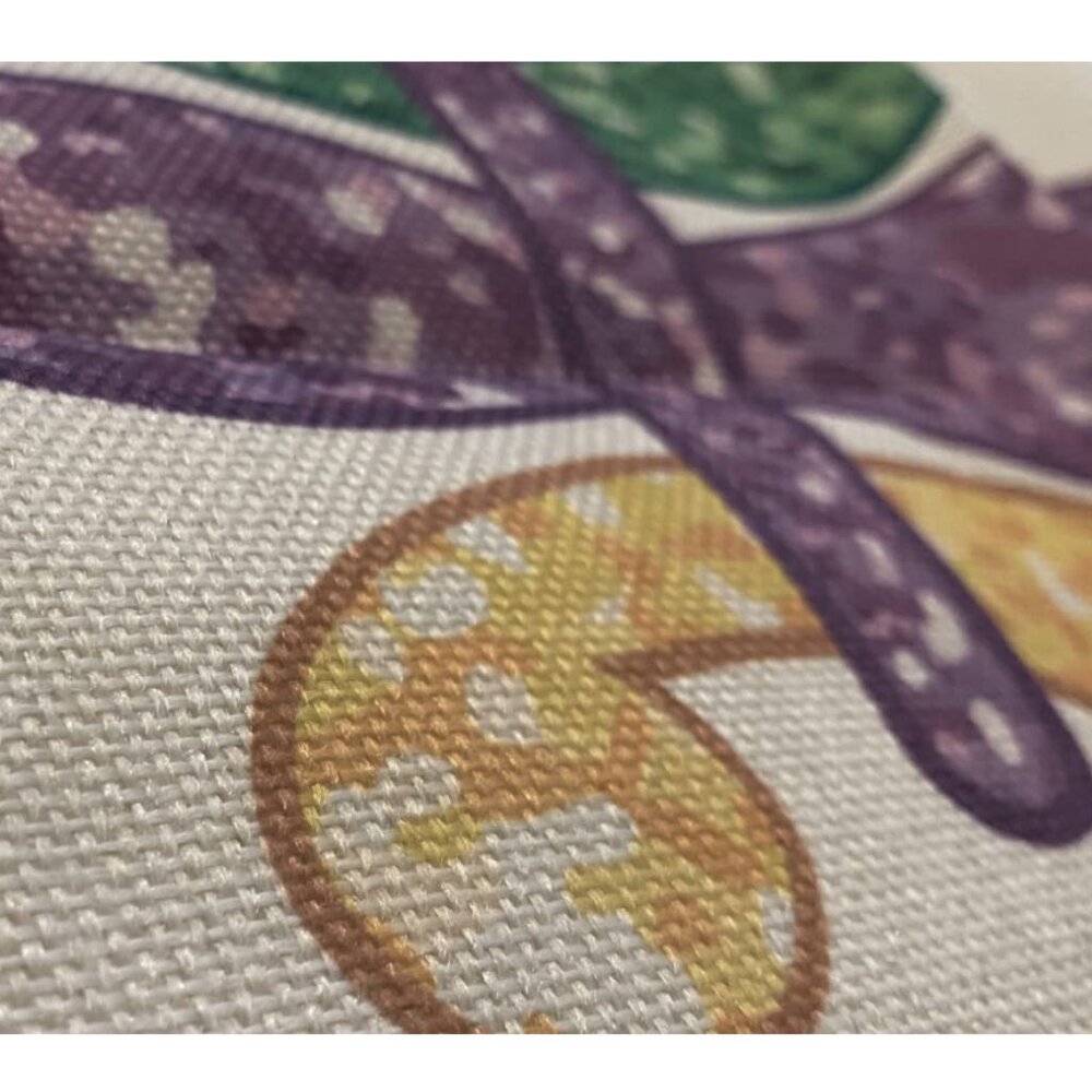 Mardi Gras Pillow Cover Decorative Throw Case Fleur De Lis Accent Decor 18x18 - Picture 5 of 6
